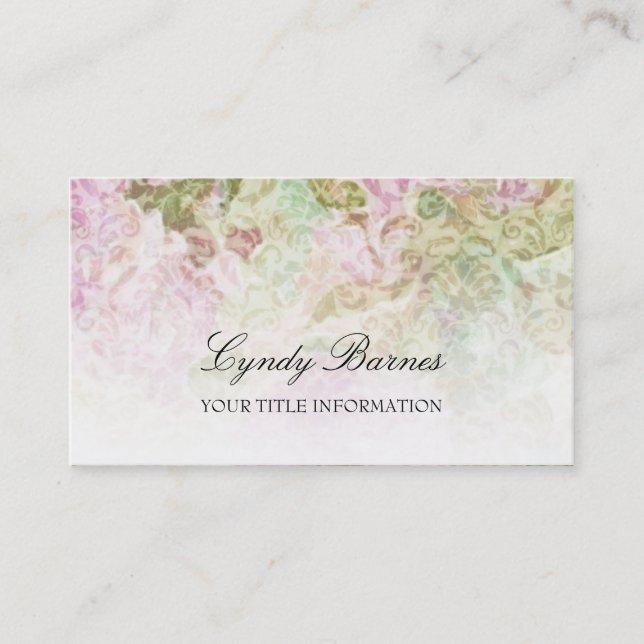 Floral Damask  Business Card (Front)