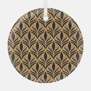 Floral Damask: Elegant Vintage Glass Tree Decoration