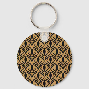 Floral Damask: Elegant Vintage Key Ring