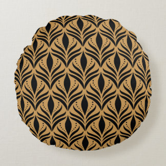 Floral Damask: Elegant Vintage Round Cushion