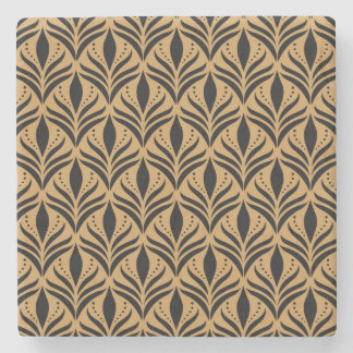 Floral Damask: Elegant Vintage Stone Coaster