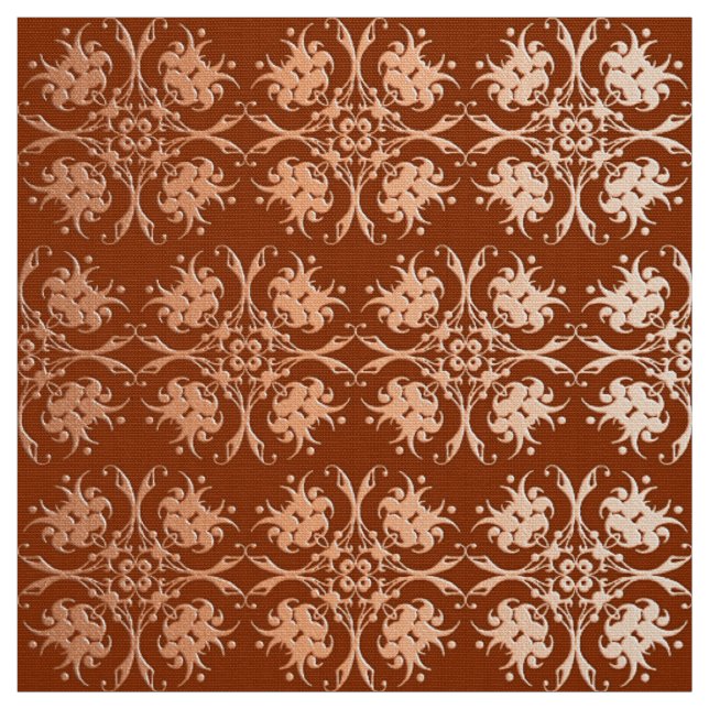 floral damask golden pattern fabric (Swatch)