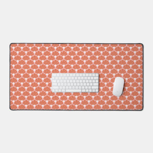 Floral Damask Pattern Red & Pink Desk Mat