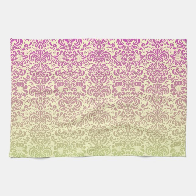 Floral Damask Tea Towel (Horizontal)