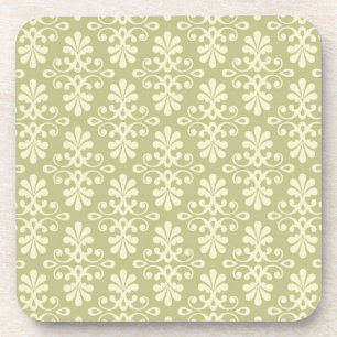 Floral damask wallpaper coaster