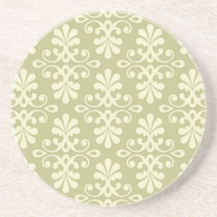 Floral damask wallpaper coaster