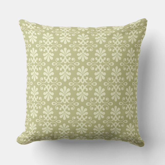 Floral damask wallpaper cushion (Front)