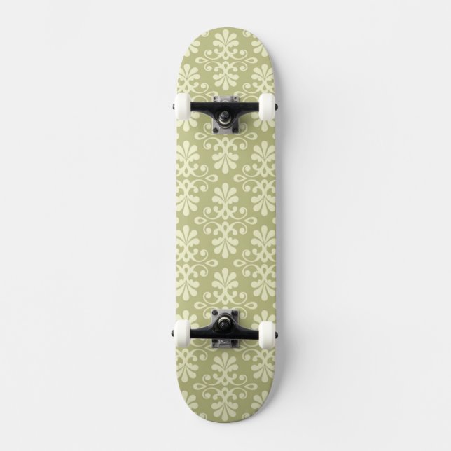 Floral damask wallpaper skateboard (Front)