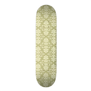Floral damask wallpaper skateboard