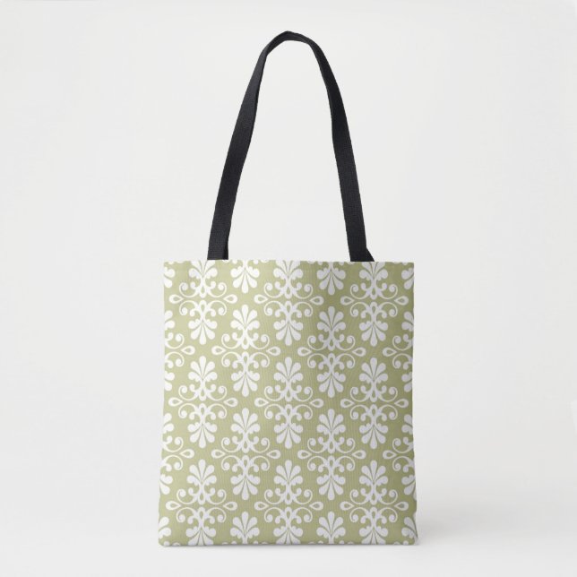 Floral damask wallpaper tote bag (Front)