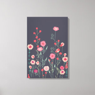 Floral Dark Boho Canvas Print