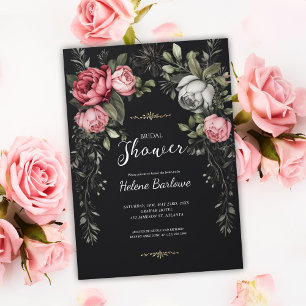 Floral Dark Gothic Bridal Shower Invitation
