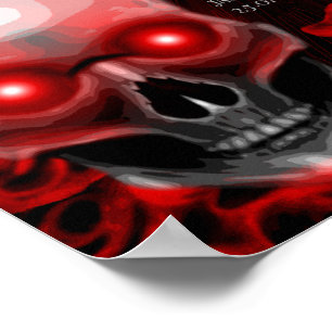 Floral dark moody gothic skull drinks menu sign