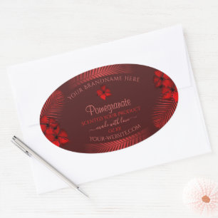 Floral Dark Red Product Labels Hawaiian Flowers