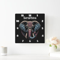 Floral dawn elephant art