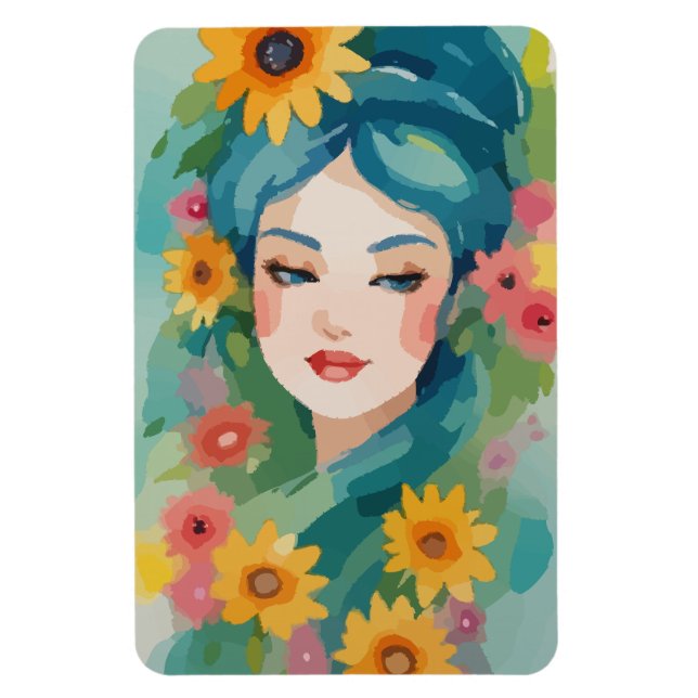 Floral Daydream Portrait Magnet (Vertical)