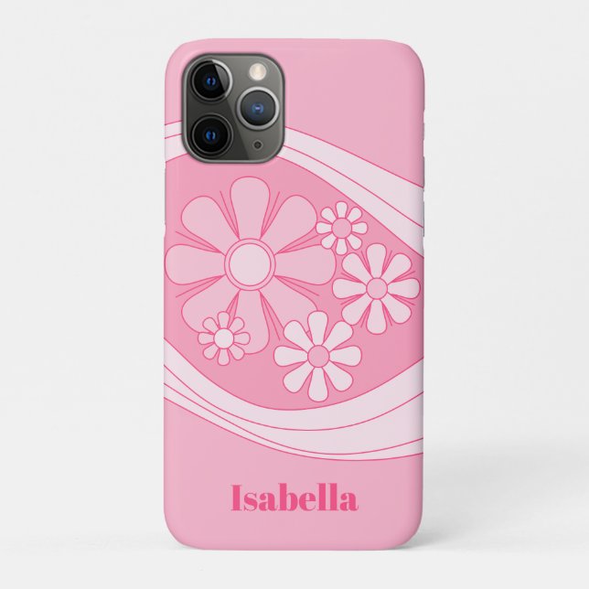 Floral Daydream Retro 60s Pink Pastel Personalised Case-Mate iPhone Case (Back)