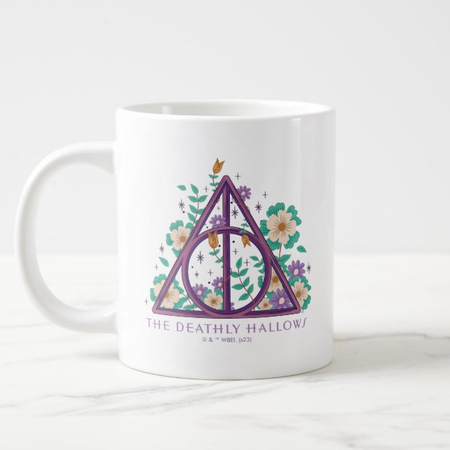 Floral Deathly Hallows Graphic Large Coffee Mug (Left)
