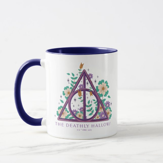 Floral Deathly Hallows Graphic Mug (Left)