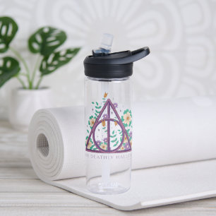 Floral Deathly Hallows Graphic Water Bottle