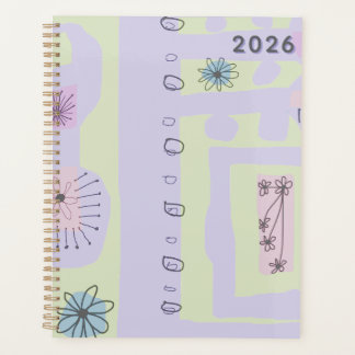 Floral Decal Ethnic Print Light Purple Green Black Planner