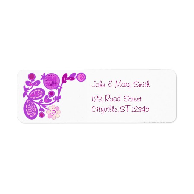 Floral Deco Return Address Label (Front)