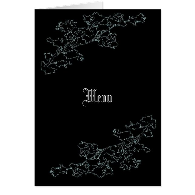 Floral Deco Wedding Menu Card (Front)
