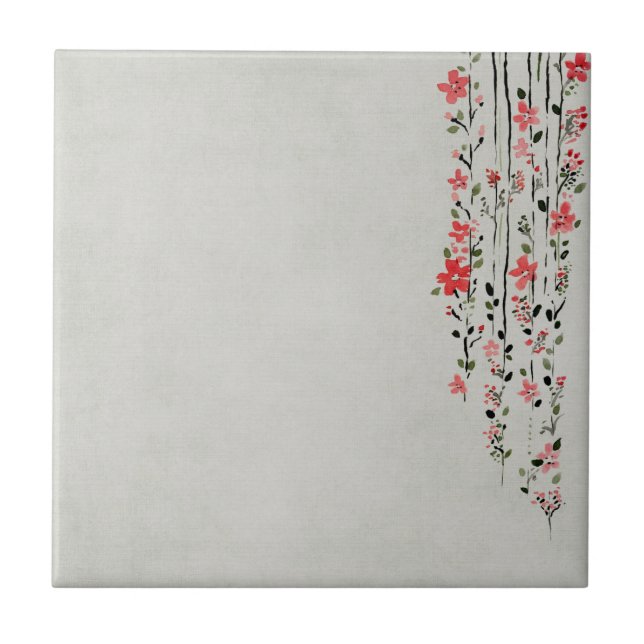 Floral decoration ceramic tile (Front)