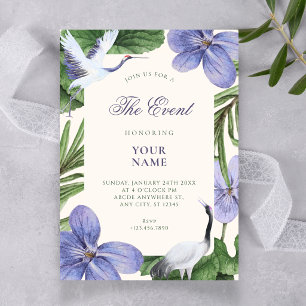 Floral decorative bird invitation