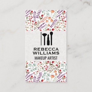 Floral Decorative Pattern Makeup Kit Business Card