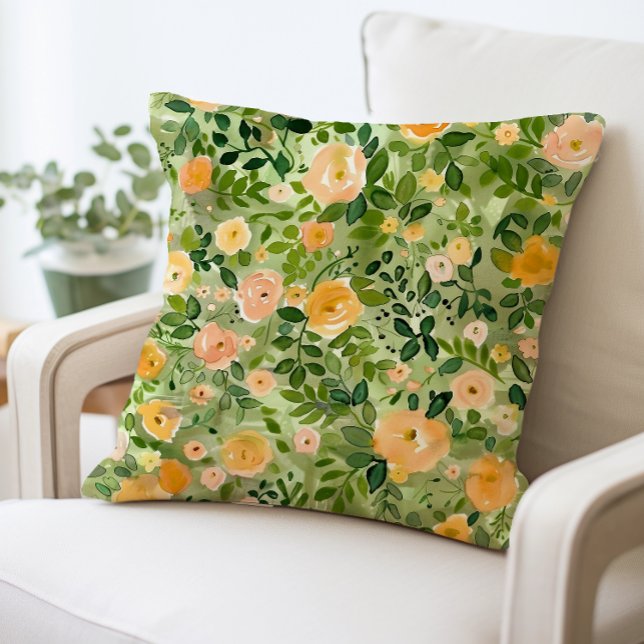 Floral Decorative Pillow, Chic Living Room Cushion (Creator Uploaded)