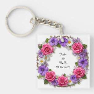 Floral Decorative Wreath Key Ring