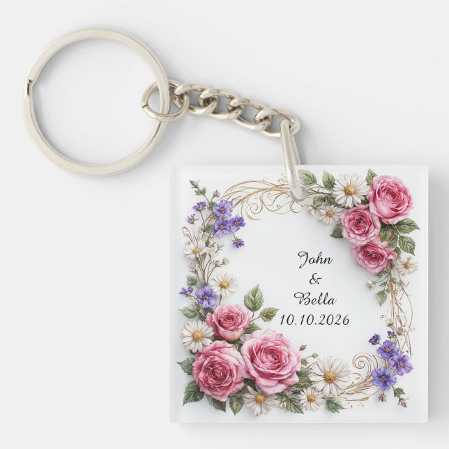 Floral Decorative Wreath Key Ring (Front)
