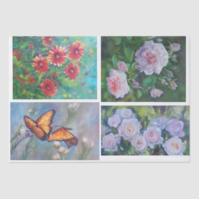 Floral Decoupage Tissue Paper (Front)