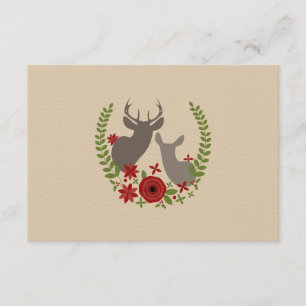 Floral Deer Christmas Wedding RSVP Card