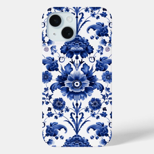Floral Delft Blue Case-Mate iPhone Case (Back)