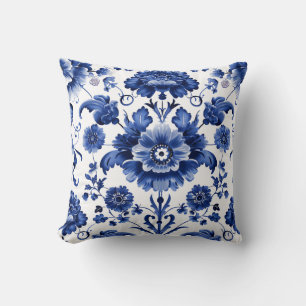 Floral Delft Blue Cushion