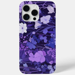 Floral delicate 🌸 pattern on dark background iPhone 15 pro max case