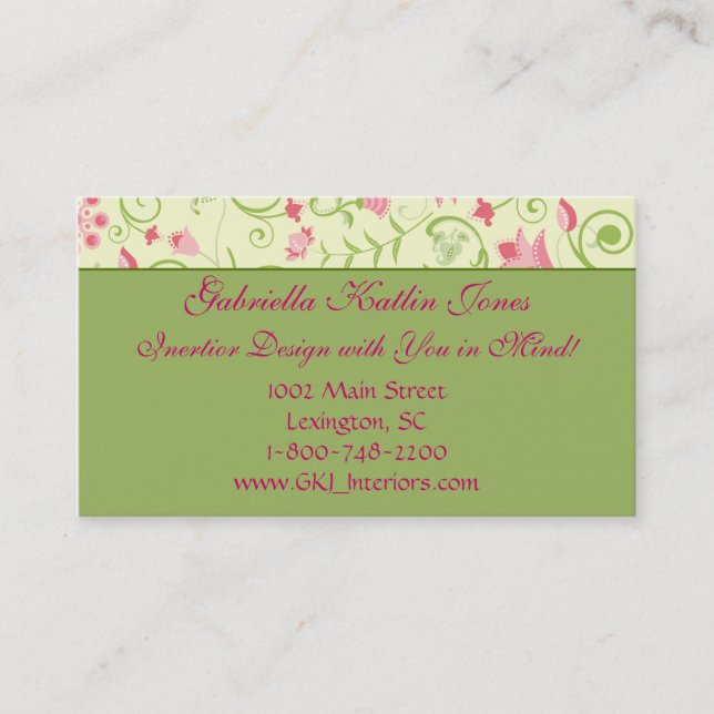 Floral Delight Business Card (Front)