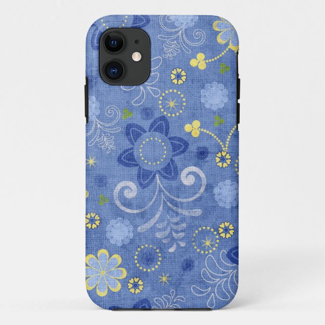 Floral Denim Case-Mate iPhone Case (Back)