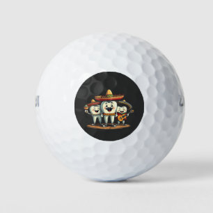 Floral Dental Tooth Funny Cinco De Mayo Golf Balls