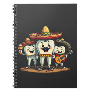 Floral Dental Tooth Funny Cinco De Mayo Notebook