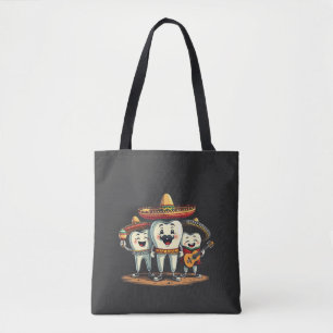 Floral Dental Tooth Funny Cinco De Mayo Tote Bag