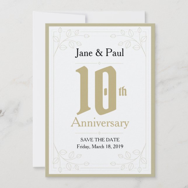 Floral Design 10th Anniversary Invite (Front)