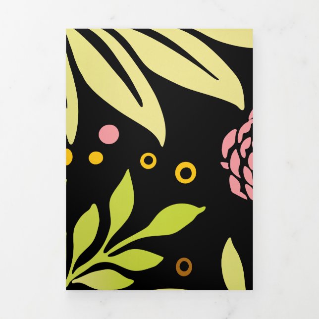 Floral Design 18 Tri-Fold Holiday Card (Cover)