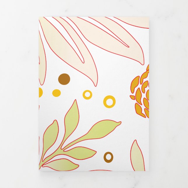 Floral Design 19 Tri-Fold Holiday Card (Cover)