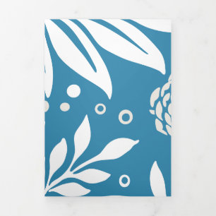 Floral Design 20 Tri-Fold Holiday Card
