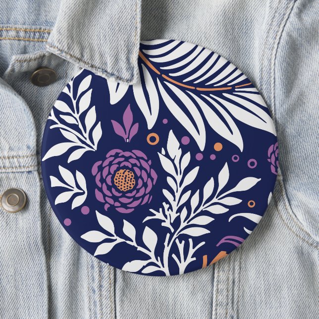 Floral Design 22 6 Cm Round Badge (In Situ)