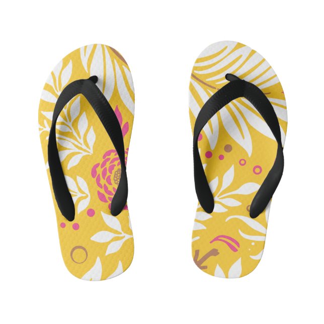 Floral Design 24 Kid's Thongs (Footbed)