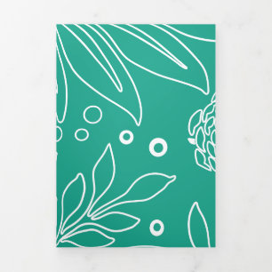 Floral Design 34 Tri-Fold Holiday Card
